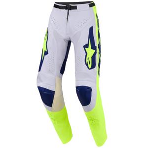 Pantaloni da motocross Alpinestars Racer Air Riway grigio chiaro-giallo fluo-blu