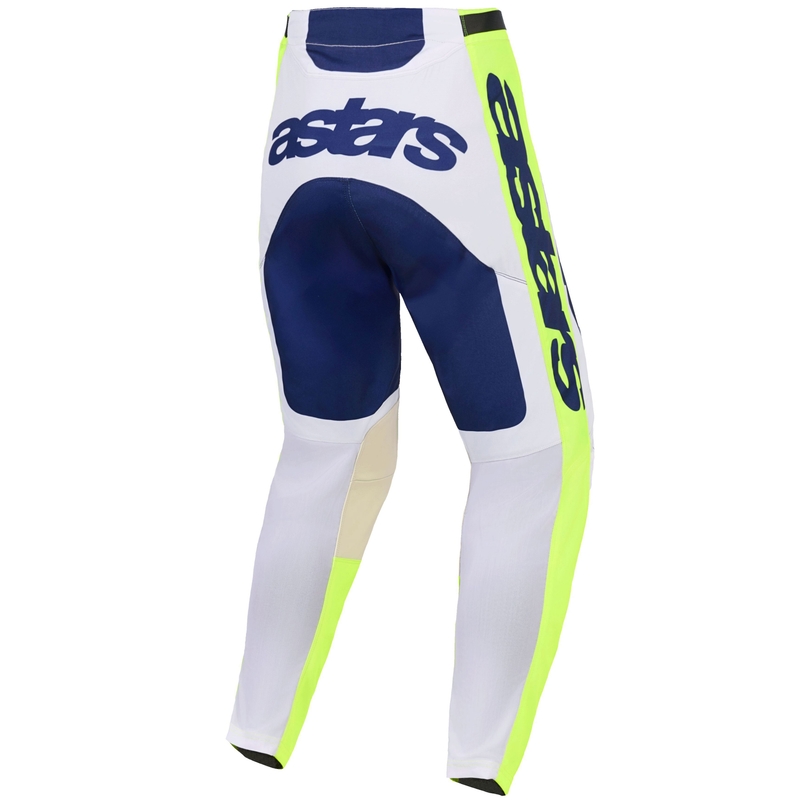 Pantaloni da motocross Alpinestars Racer Air Riway grigio chiaro-giallo fluo-blu