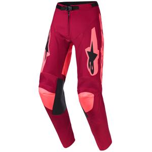 Pantaloni da motocross Alpinestars Racer Riway rosso scuro-corallo