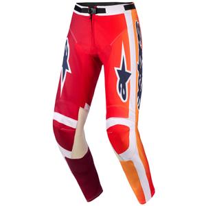 Pantaloni da motocross Alpinestars Racer Portl rosso-arancione-grigio chiaro