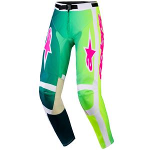 Pantaloni da motocross Alpinestars Racer Portl verde-bianco-nero
