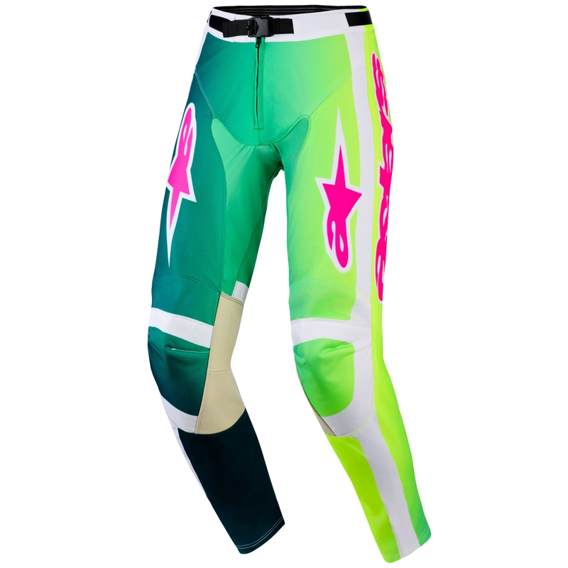 Pantaloni da motocross Alpinestars Racer Portl verde-bianco-nero