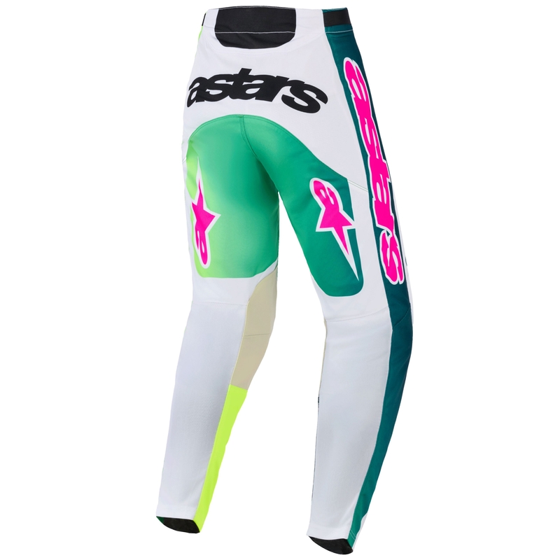 Pantaloni da motocross Alpinestars Racer Portl verde-bianco-nero
