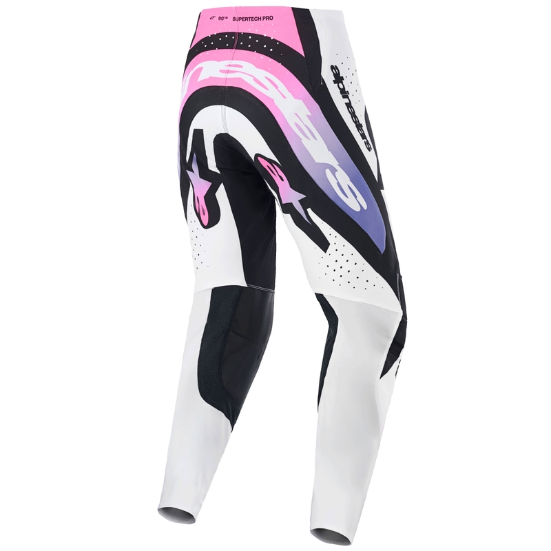 Pantaloni da motocross Alpinestars Supertech Pro Vista bianco-viola-nero