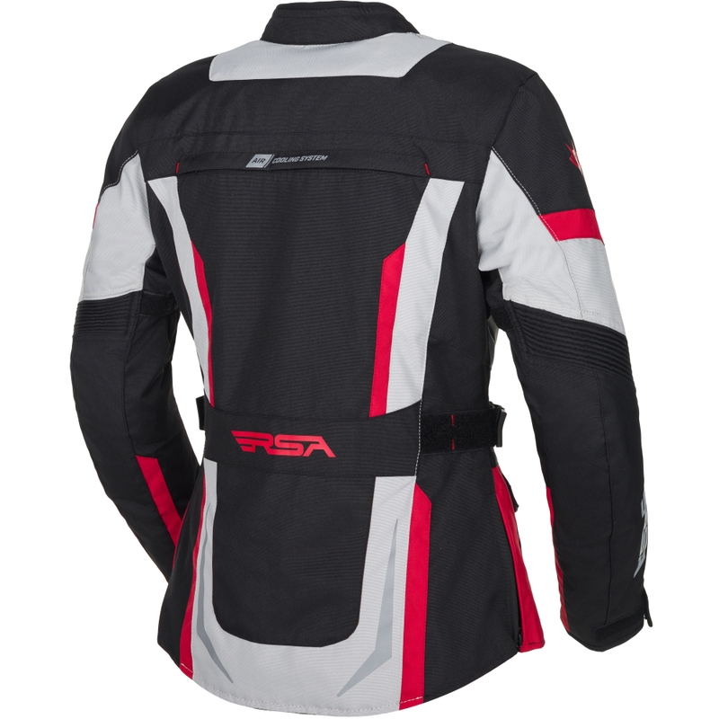 Giacca da moto da donna RSA EXO 2 nero-grigio-rosso