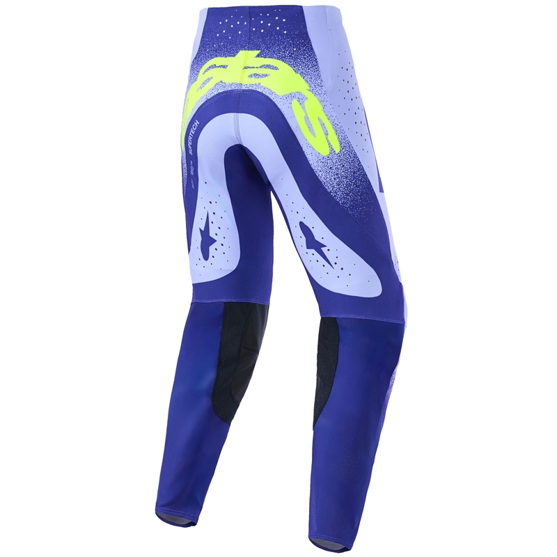 Pantaloni da motocross Alpinestars Supertech Scenz viola-giallo fluo