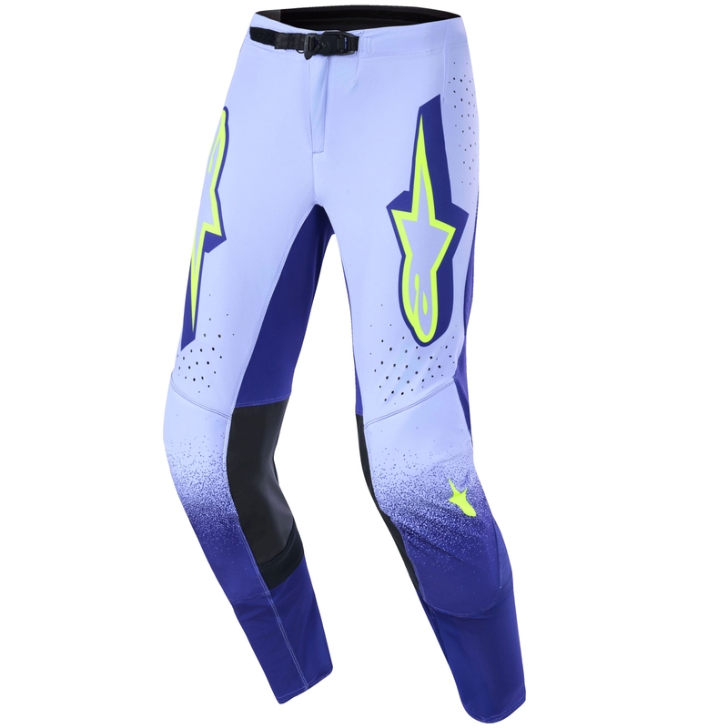 Pantaloni da motocross Alpinestars Supertech Scenz viola-giallo fluo