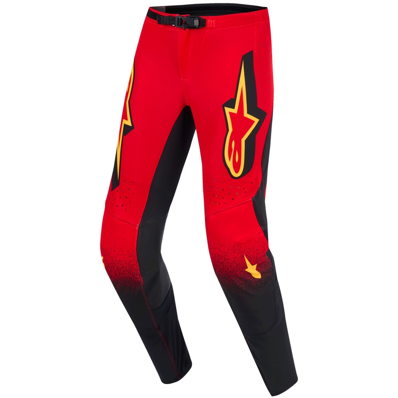 Pantaloni da motocross Alpinestars Supertech Scenz rosso-nero-giallo