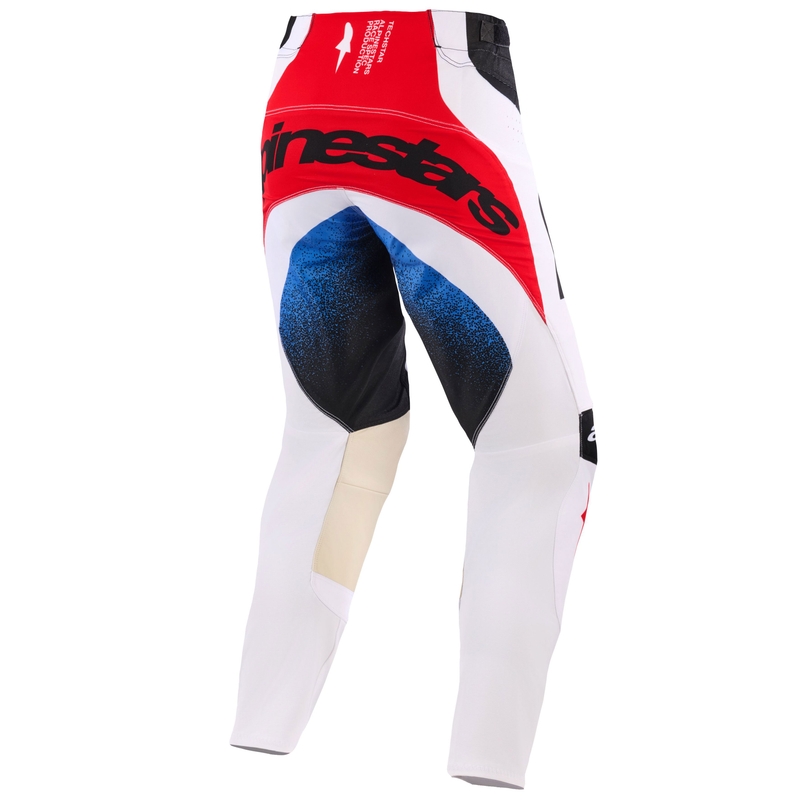 Pantaloni da motocross Alpinestars Techstar Knif neri-bianchi-blu-rossi