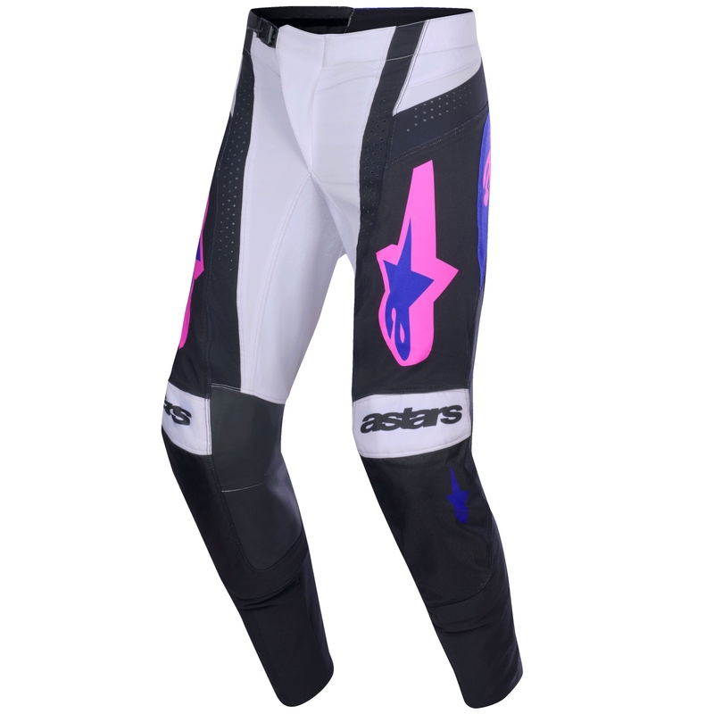 Pantaloni da motocross Alpinestars Techstar Knif neri-grigio chiaro-viola