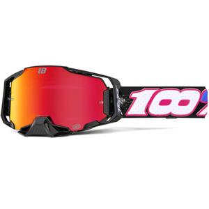 Occhiali da motocross 100% Armega Hiper Jett Special con plexiglass rosso