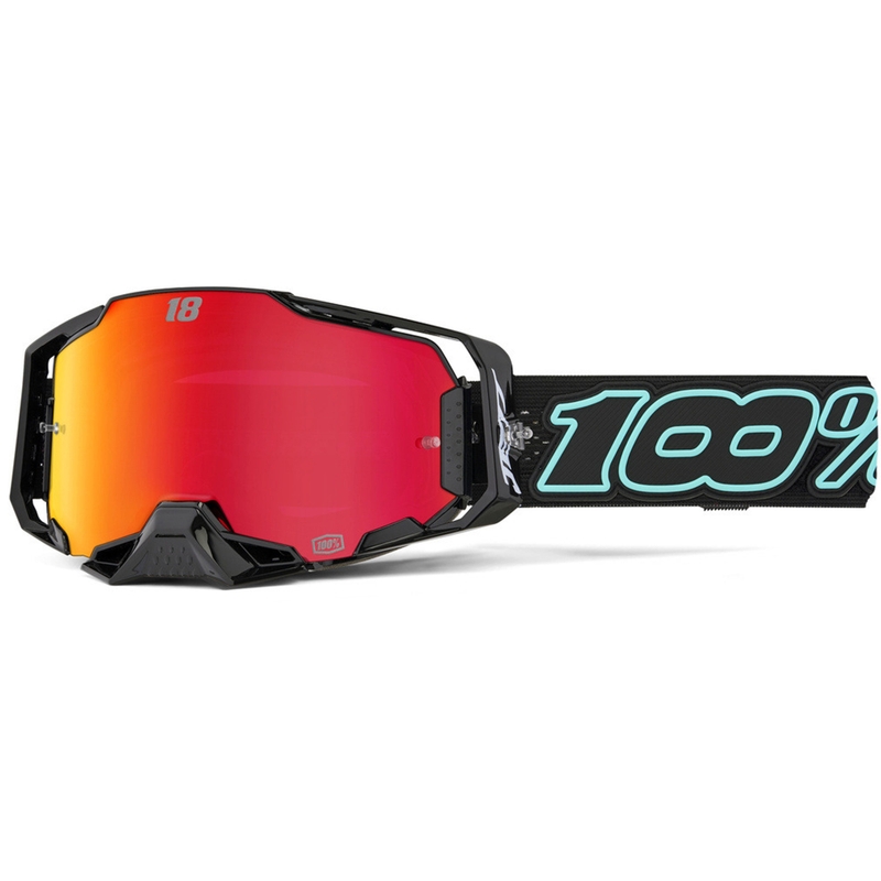 Occhiali da motocross 100% Armega Hiper Jett Special con plexiglass rosso