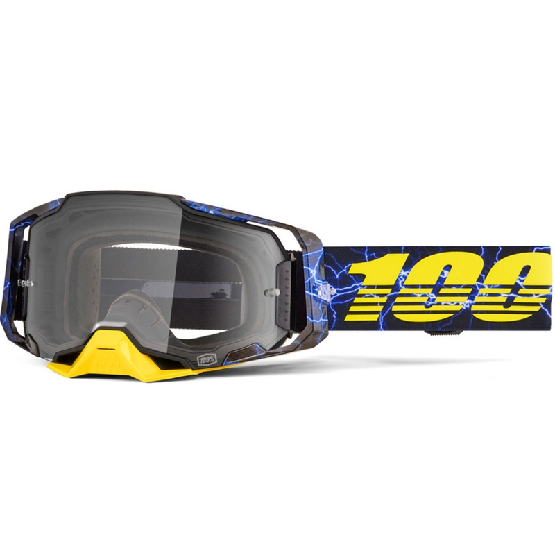 Occhiali da motocross 100% Armega Fury con plexiglass trasparente
