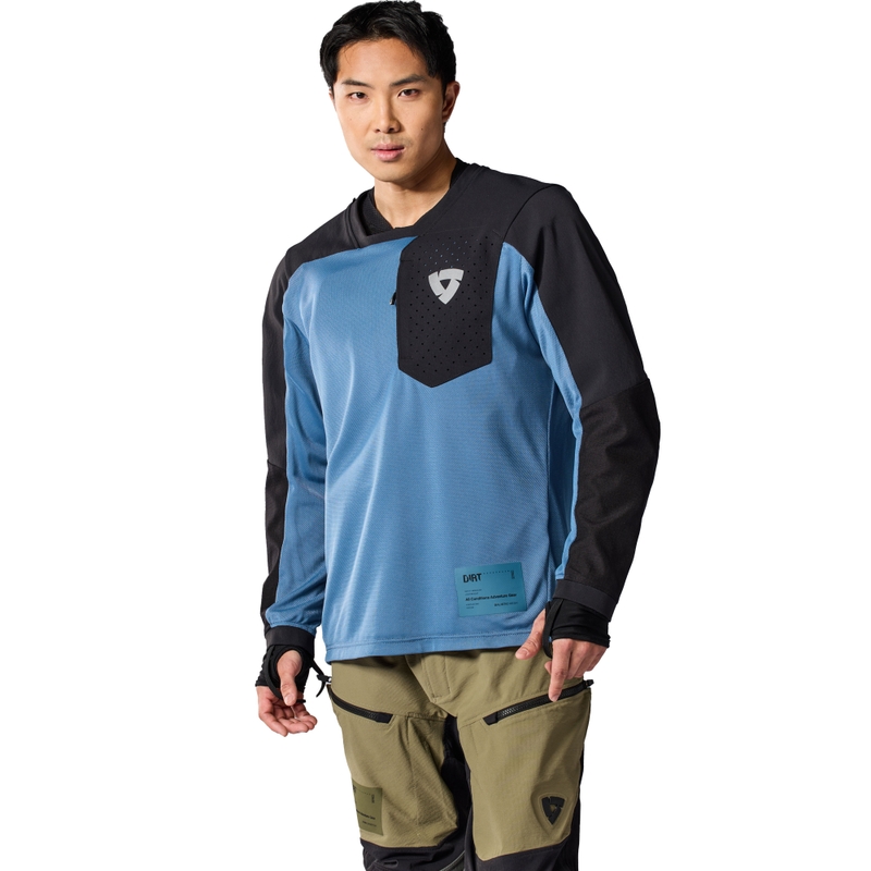 Maglia da motocross Revit Sierra 2 blu-nera