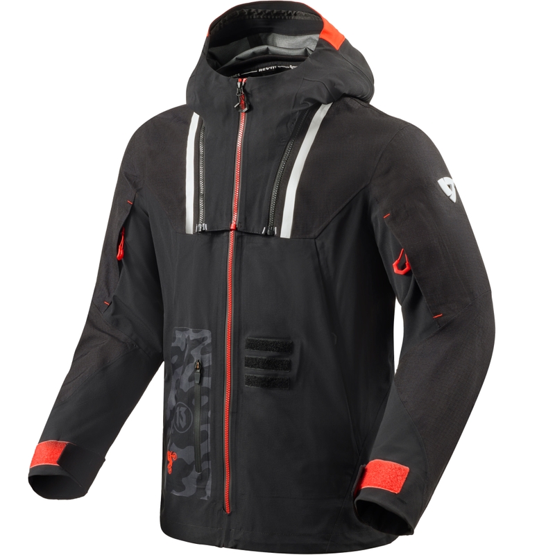 Giacca da moto Revit Vision H2O nera-rossa