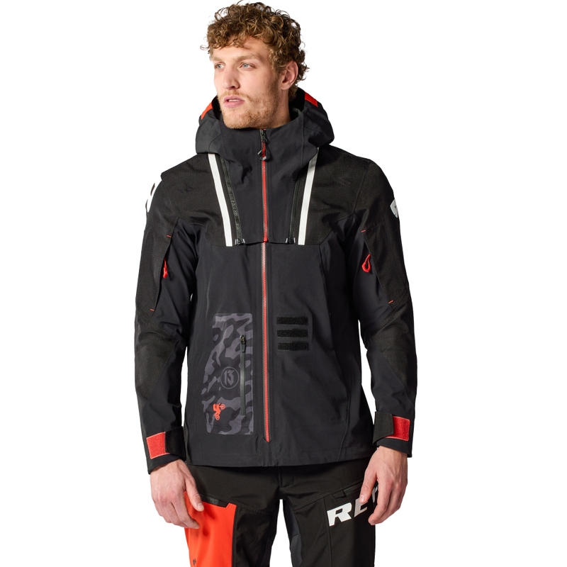 Giacca da moto Revit Vision H2O nera-rossa