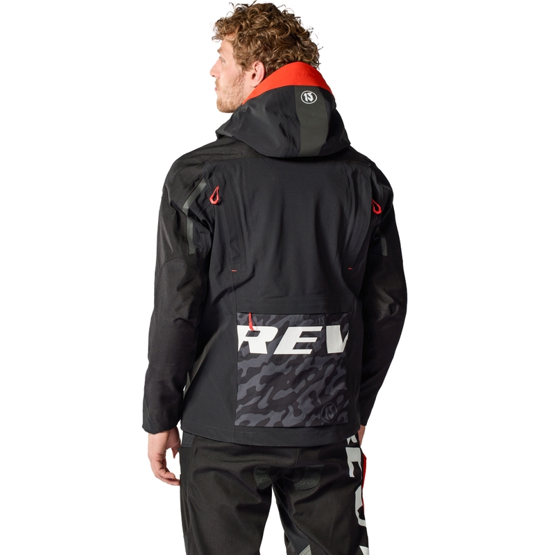 Giacca da moto Revit Vision H2O nera-rossa