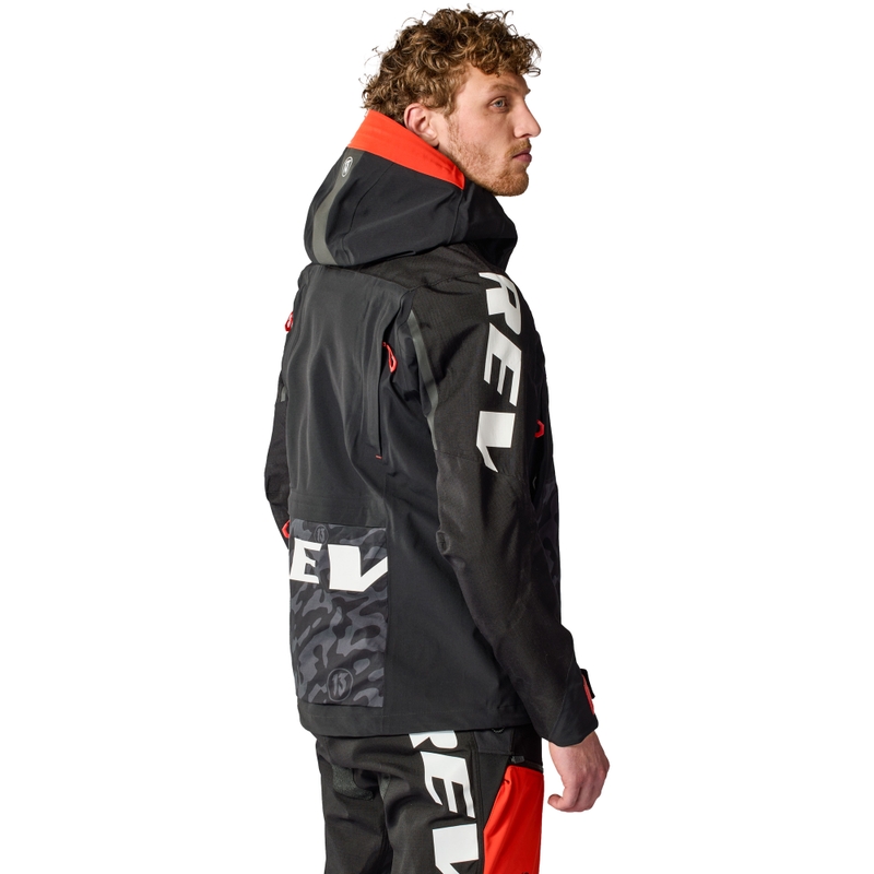 Giacca da moto Revit Vision H2O nera-rossa