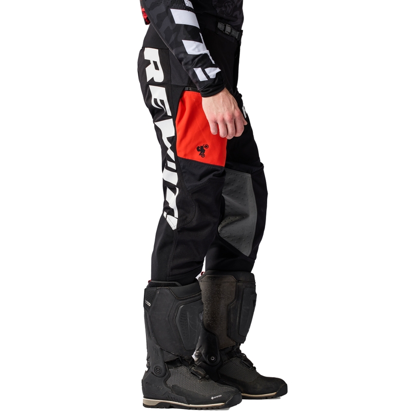 Pantaloni da moto Revit Lejano cropped neri-rossi