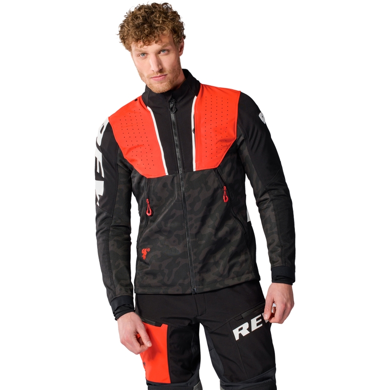 Giacca da moto Revit Africa nera-rossa