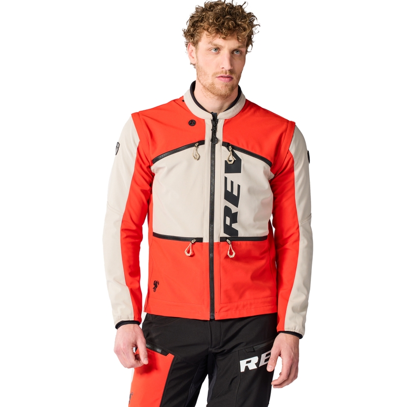 Giacca da moto Revit Morocco Sabbia-Rosso