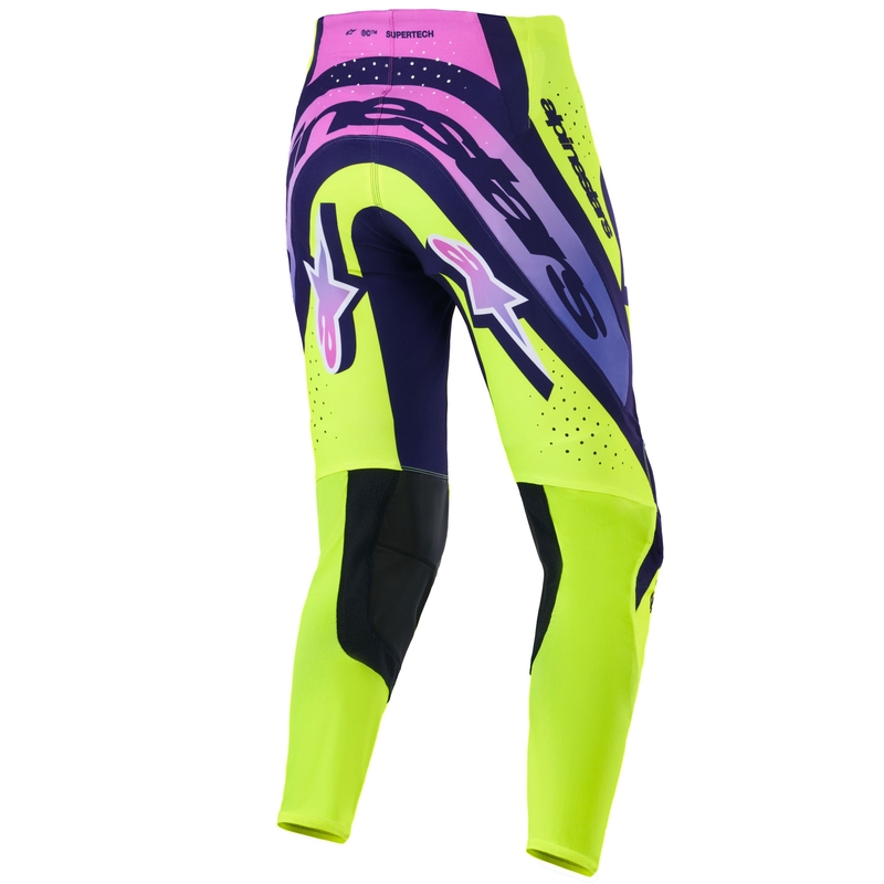 Pantaloni da motocross Alpinestars Supertech Vista giallo fluo-viola-nero
