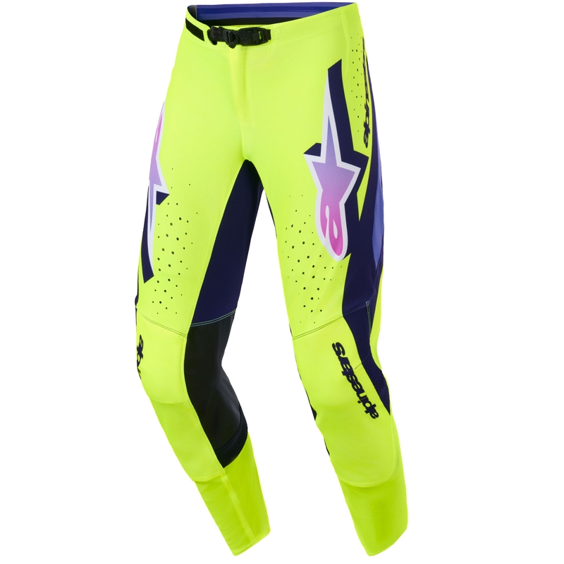 Pantaloni da motocross Alpinestars Supertech Vista giallo fluo-viola-nero