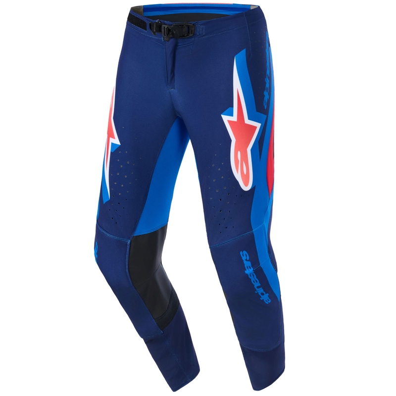 Pantaloni da motocross Alpinestars Supertech Vista blu scuro-corallo-cobalto