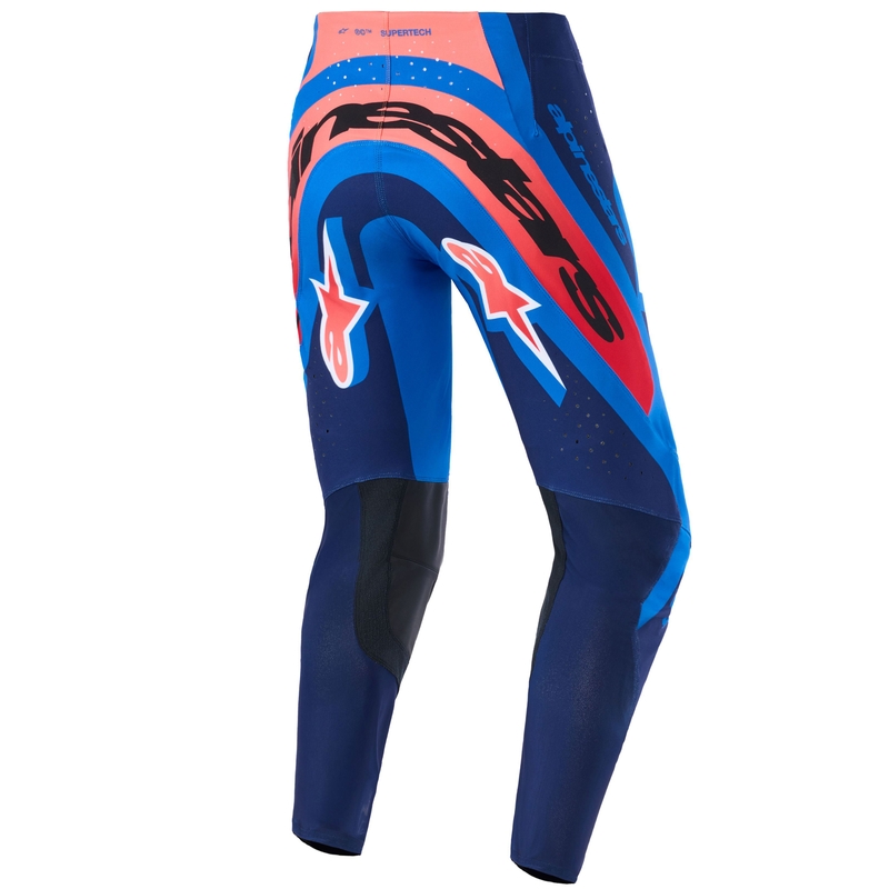 Pantaloni da motocross Alpinestars Supertech Vista blu scuro-corallo-cobalto