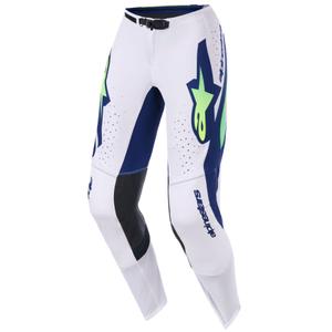 Pantaloni da motocross Alpinestars Supertech Vista grigio chiaro-giallo fluo-verde-blu-rosa