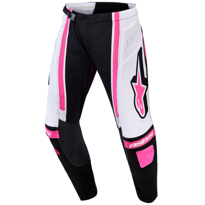 Pantaloni da motocross da donna Alpinestars Stella Techstar Nomur neri-bianchi-rosa
