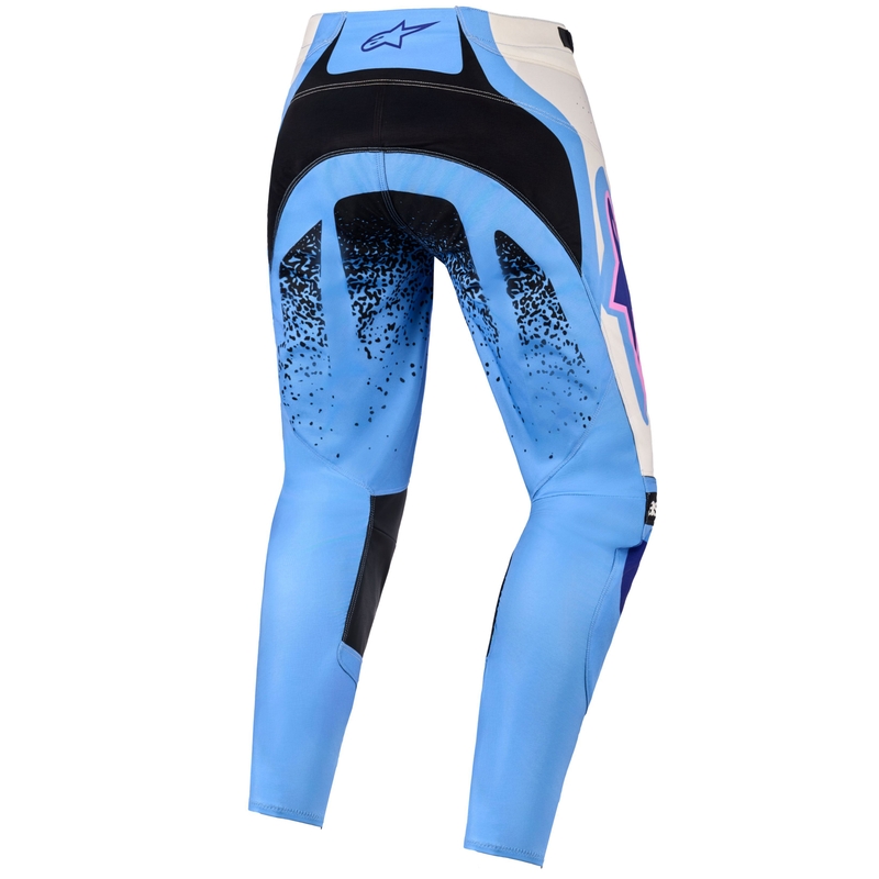 Pantaloni da motocross da donna Alpinestars Stella Techstar Nomur azzurro-bianco bianco sporco-nero-rosa