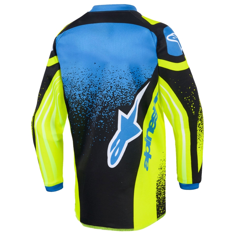 Maglia da motocross per bambini Alpinestars Racer Nomur Blu scuro-Giallo fluo-Nero