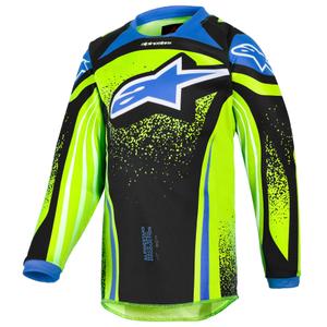 Maglia da motocross per bambini Alpinestars Racer Nomur Blu scuro-Giallo fluo-Nero