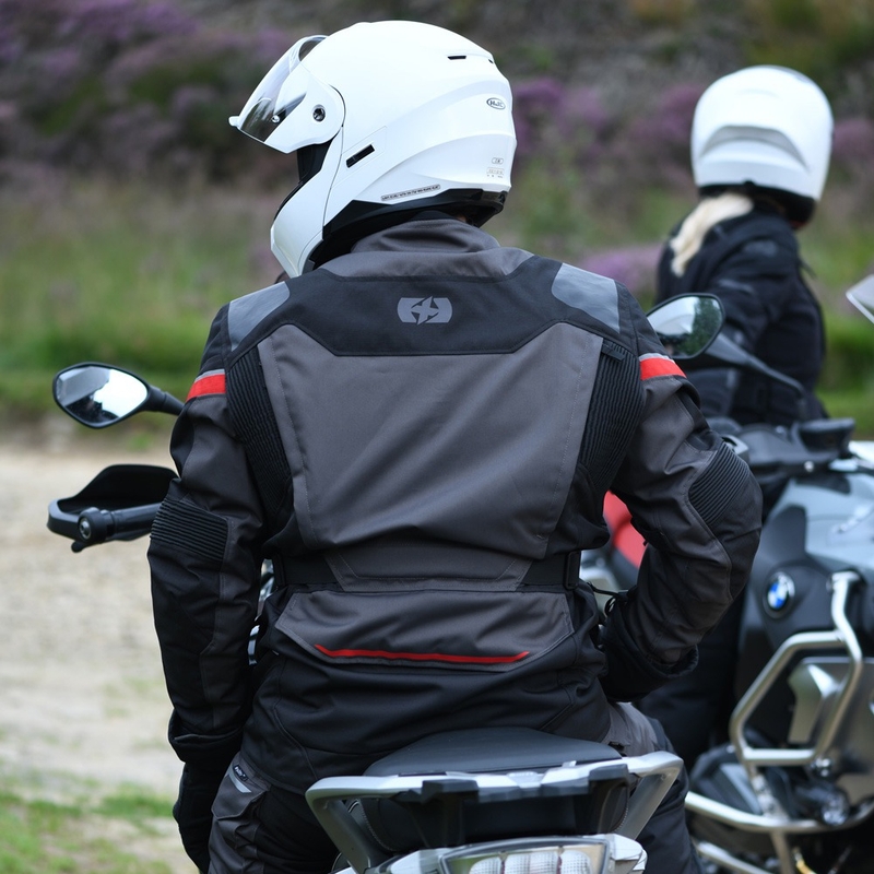Giacca da moto Oxford Montreal 4.0 Dry2Dry™ Nero-Grigio-Rosso