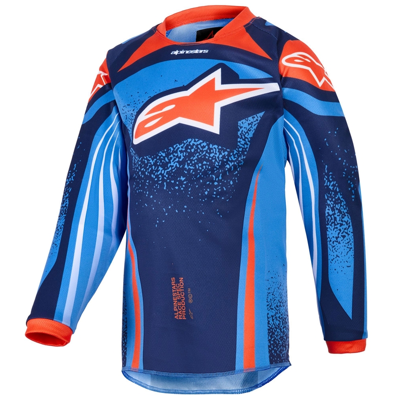 Maglia da motocross per bambini Alpinestars Racer Nomur Blu scuro-Arancione-Nero