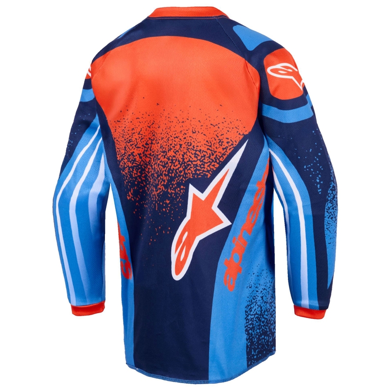 Maglia da motocross per bambini Alpinestars Racer Nomur Blu scuro-Arancione-Nero