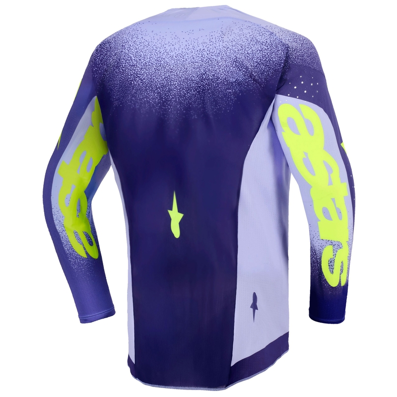 Maglia da motocross per bambini Alpinestars Supertech Scenz Viola-Giallo Fluo