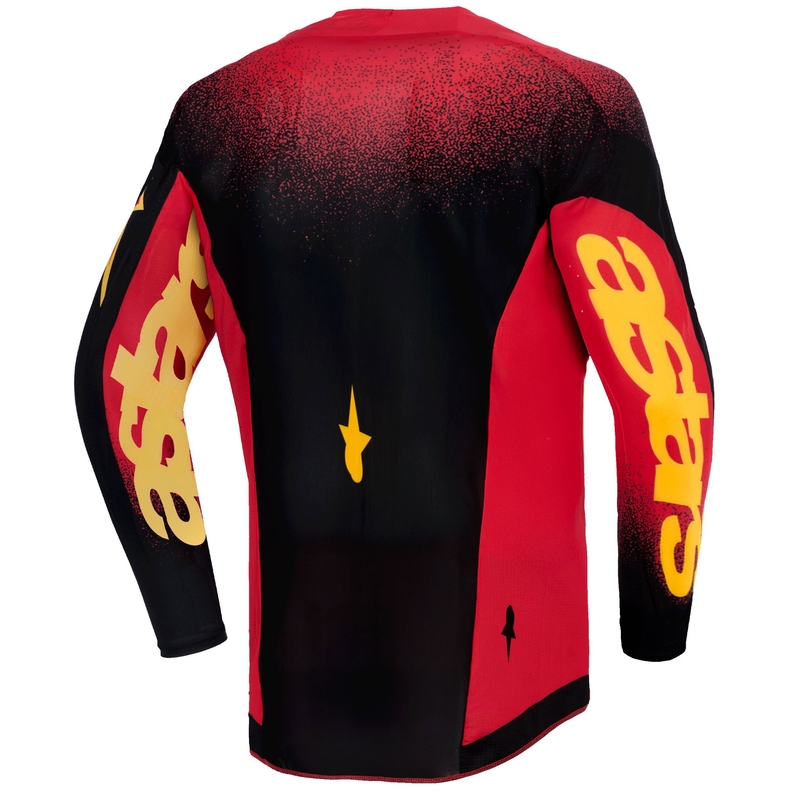 Maglia da motocross per bambini Alpinestars Supertech Scenz rossa-nera-gialla