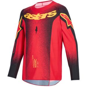 Maglia da motocross per bambini Alpinestars Supertech Scenz rossa-nera-gialla