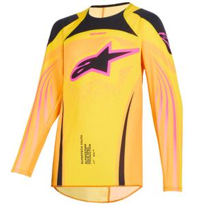Maglia da motocross per bambini Alpinestars Techstar Nomur Arancione-Giallo-Rosa