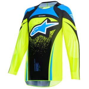 Maglia da motocross per bambini Alpinestars Techstar Nomur Blu scuro-Giallo fluo-Blu