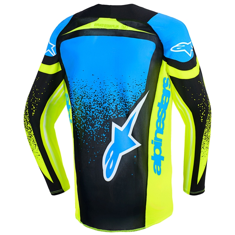 Maglia da motocross per bambini Alpinestars Techstar Nomur Blu scuro-Giallo fluo-Blu