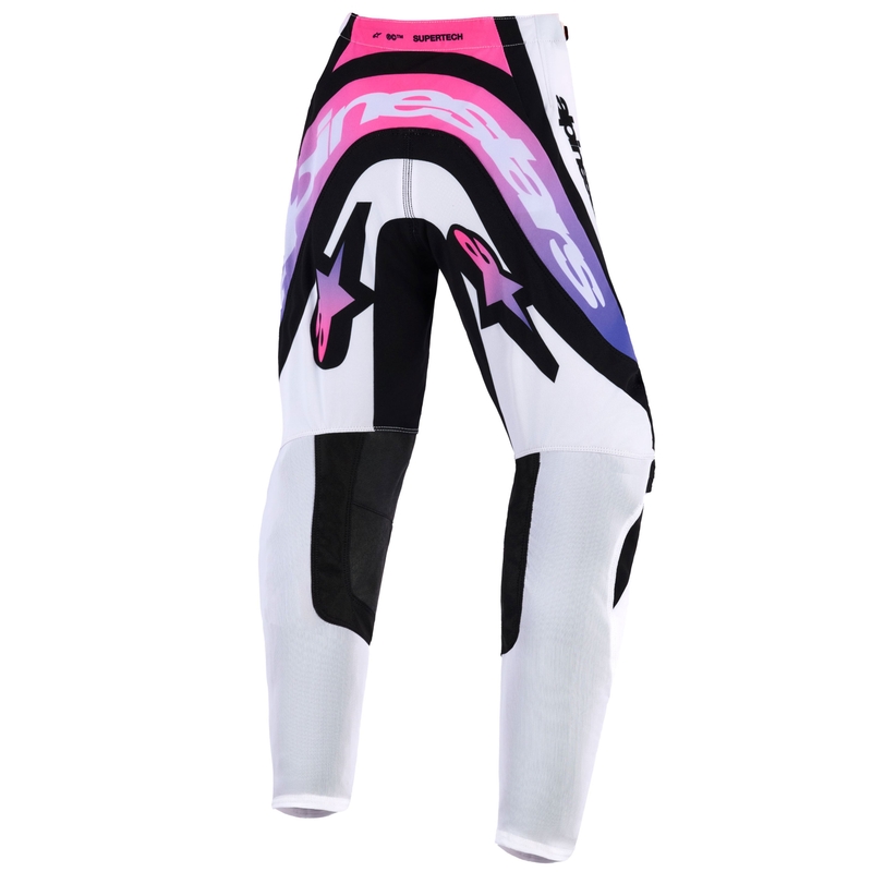 Pantaloni da motocross per bambini Alpinestars Supertech Vista Bianco-Viola-Nero