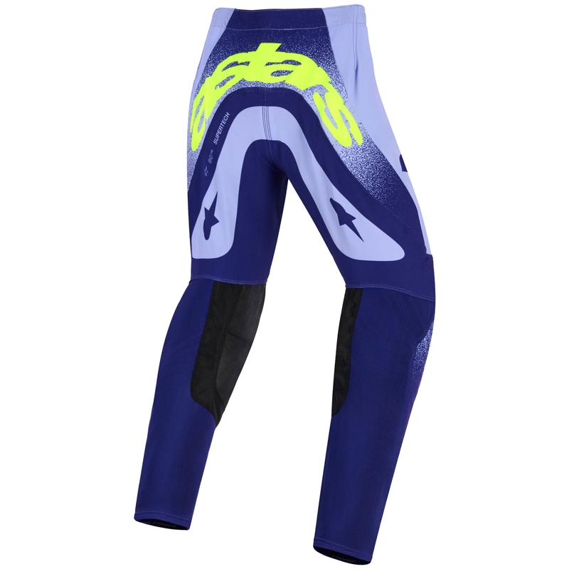 Pantaloni da motocross per bambini Alpinestars Supertech Scenz Viola-Giallo Fluo