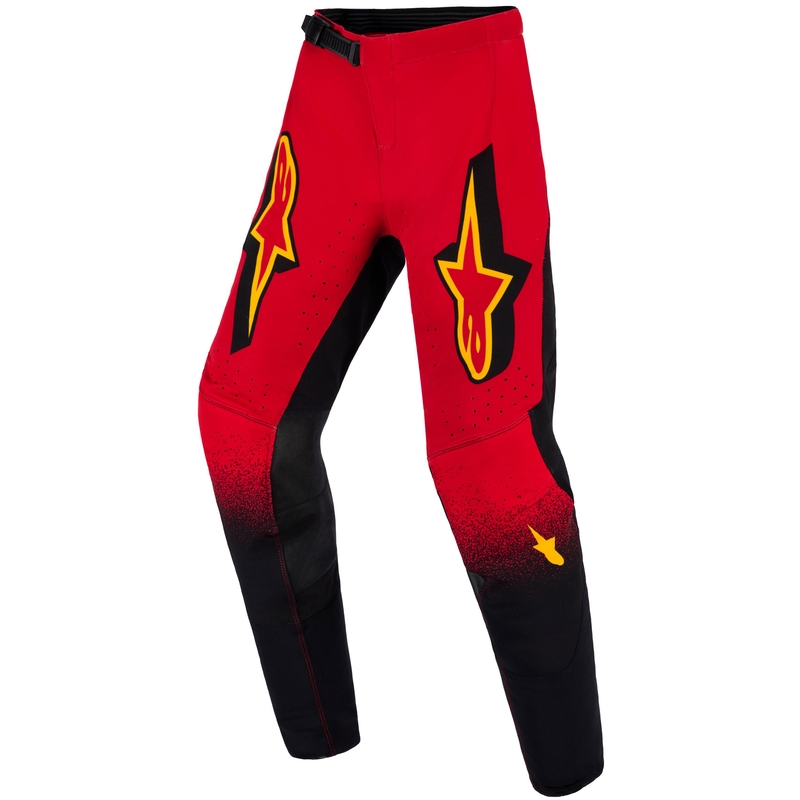 Pantaloni da motocross per bambini Alpinestars Supertech Scenz rosso-nero-giallo