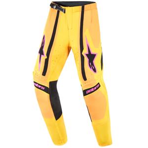 Pantaloni da motocross per bambini Alpinestars Techstar Nomur arancioni-gialli-rosa