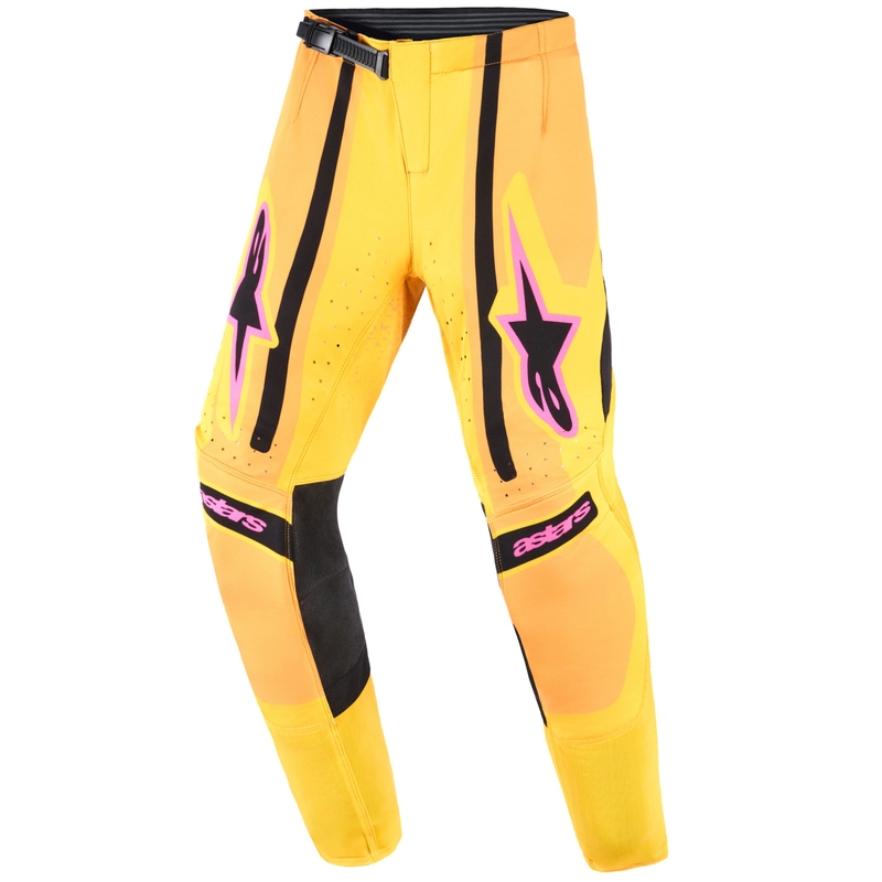 Pantaloni da motocross per bambini Alpinestars Techstar Nomur arancioni-gialli-rosa