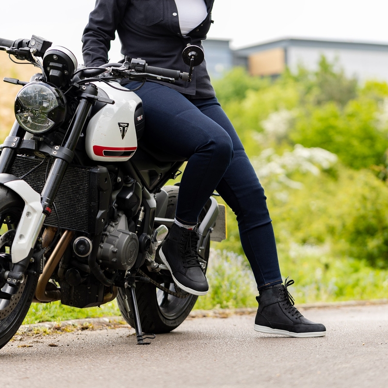 Jeans da motociclista da donna OXFORD ORIGINAL APPROVED SUPER STRETCH JEANS AA SLIM FIT blu indaco