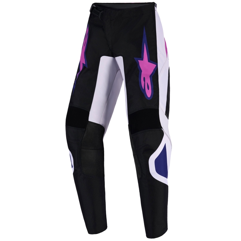 Pantaloni da motocross per bambini Alpinestars Fluid Grid Nero-Grigio chiaro-Viola